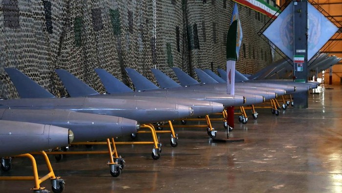 Iranian drones are inducted into Irans Army, in Tehran, Iran, January 22, 2024. Iranian Army/WANA (West Asia News Agency)/Handout via REUTERS ATTENTION EDITORS - THIS IMAGE HAS BEEN SUPPLIED BY A THIRD PARTY.