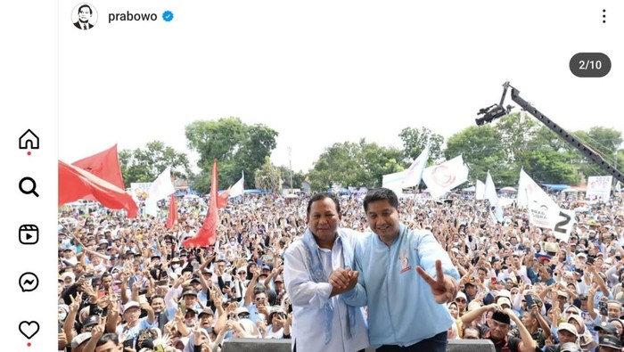 Prabowo posting foto bersama Maruarar Sirait.