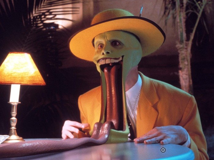 The Mask Cuplikan adegan Jim Carrey di The Mask (1994).