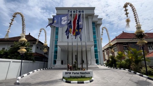 Gedung DPW NasDem Bali di Denpasar, Bali, Kamis (25/1/2024).