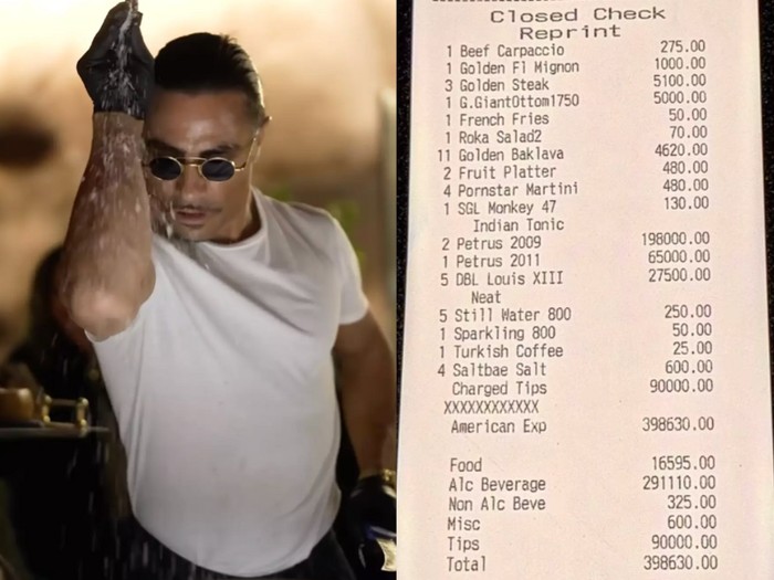 Gokil! Salt Bae Pamer Tagihan Makan Pelanggan Sampai Rp 1,7 Miliar