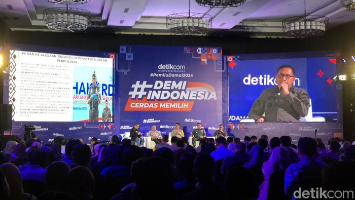 Kepala Kejati DIY Ponco Hartanto di acara #DemiIndonesia Cerdas Memilih edisi Jogja, Kamis (25/1/2024).