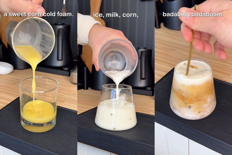 Racikan latte pakai jagung manis