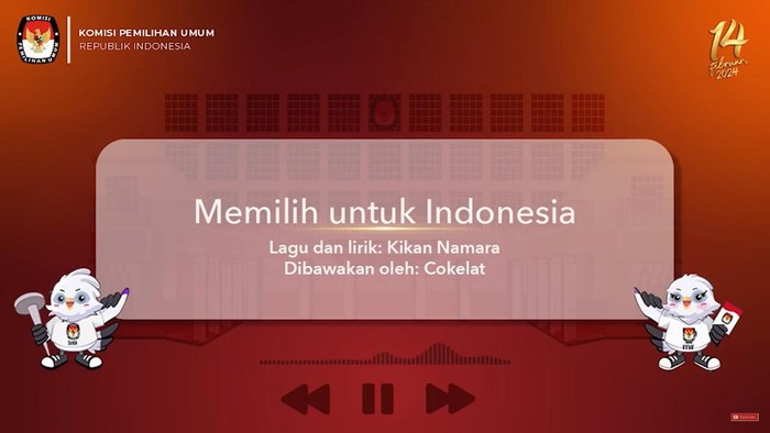 Lirik lagu Jingle Pemilu 2024.