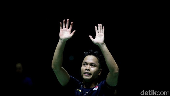 Anthony Ginting melakoni pertandingan babak 16 besar nomor tunggal putra di Court 1 Istora Gelora Bung Karno, Kamis (25/1/2024) sore WIB.