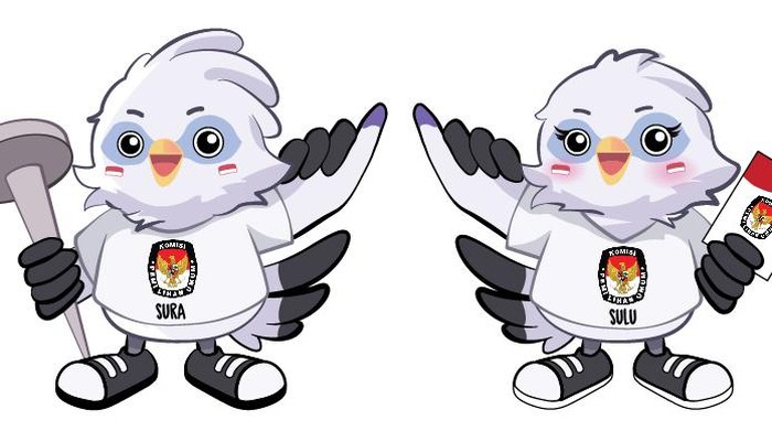 Maskot pemilu 2024 Sura dan Sulu
