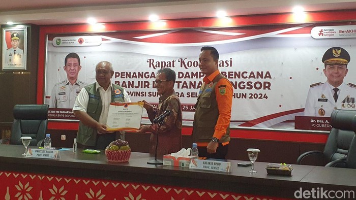 Sumsel menerima bantuan dana dari BNPB untuk operasional dan terdampak banjir.
