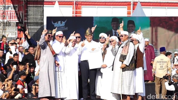 Ulama se-Sumatera Selatan deklarasi dukung Anies (Azhar Bagas Ramadhan/detikcom)
