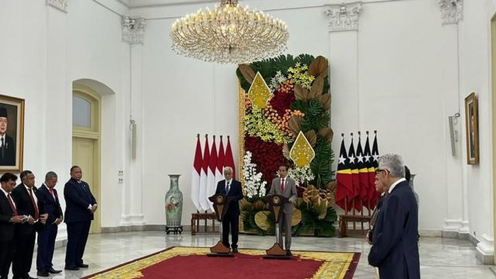 Jokowi dan Xanana Gusmao usai pertemuan
