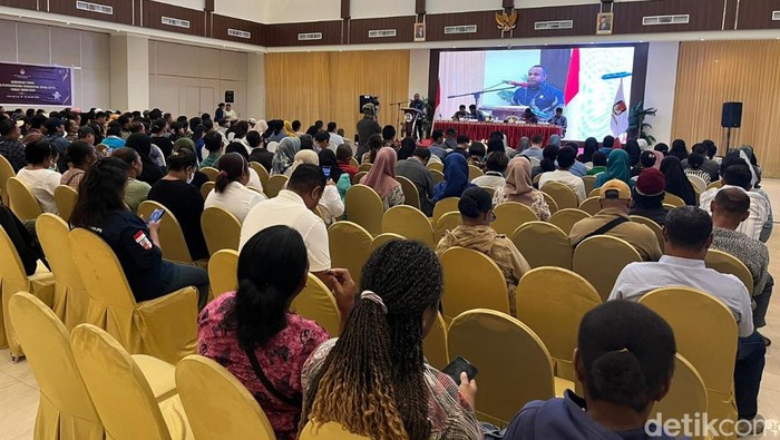 KPPS KPU Kota Sorong ikut Bimtek. (Juhra Nasir/detikcom)