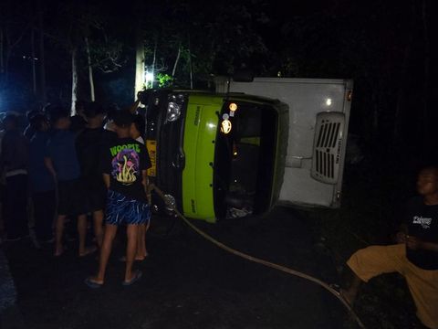 Kecelakaan tunggal di Jalur Tunggangan Wonogiri Kamis (25/1) malam.