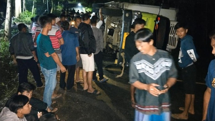 Kecelakaan tunggal di Jalur Tunggangan Wonogiri Kamis (25/1) malam.