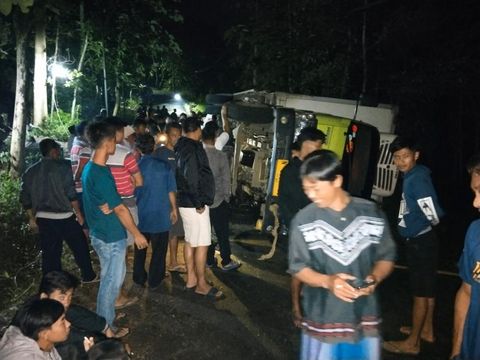 Kecelakaan tunggal di Jalur Tunggangan Wonogiri Kamis (25/1) malam.
