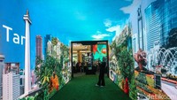 Saat masuk, pengunjung juga dapat berfoto di layar dengan design yang menarik.