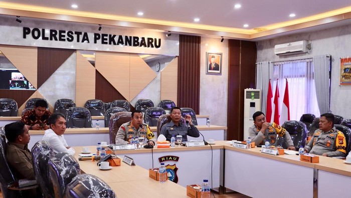 Rapat koordinasi  (Foto: Dok. Polresta Pekanbaru)