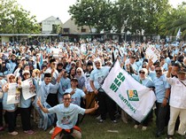Samawi Gelar Apel dan Lepas Relawan Kampanyekan Prabowo-Gibran di Tangerang