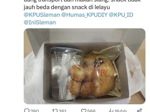 Snack pelantikan KPPS di Sleman yang viral disorot. Ternyata disunat dari Rp 15.000 jadi Rp 2.500.