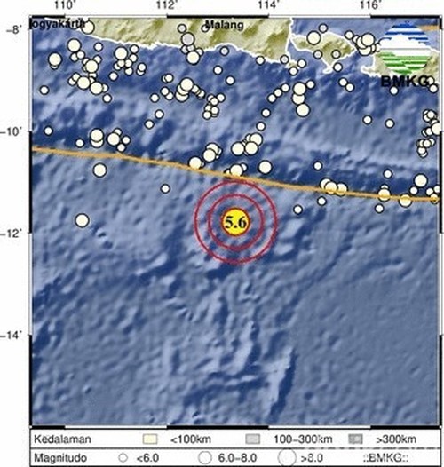 Gempa M 5,6 mengguncang Bali, Sabtu petang.
