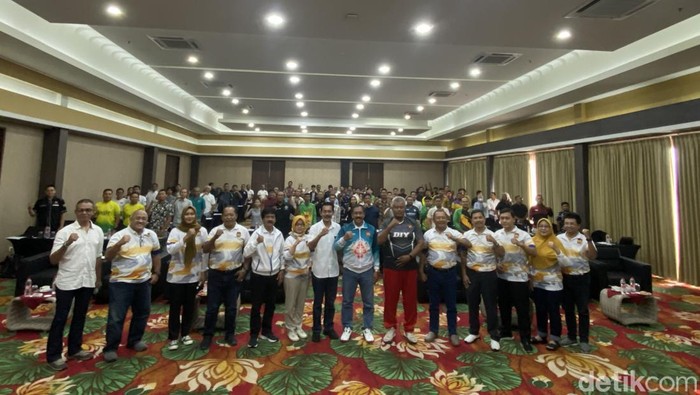 Kegiatam Bimtek Pelatih Jelang PON XXI Aceh-Sumut 2024 di Hotel Crystal Lotus, Jogja, Sabtu (27/1/2024).