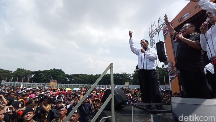 Mahfud Md saat kampanye di Tasikmalaya.