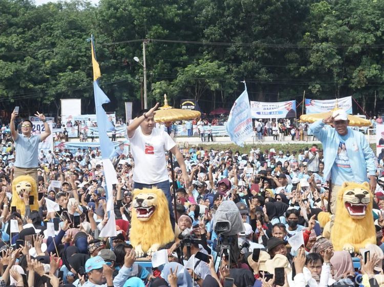 RK hingga Ara Temani Prabowo Kampanye Akbar di Subang