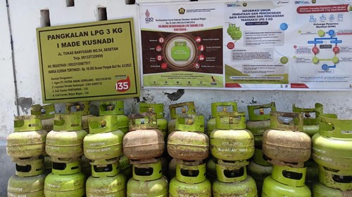 Tampilan di salah satu pangkalan LPG 3 kg di Kota Denpasar, Bali beberapa waktu lalu.