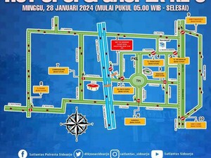 Catat! Ini Pengalihan Arus Lalin Imbas Kedatangan Prabowo di Sidoarjo Besok
