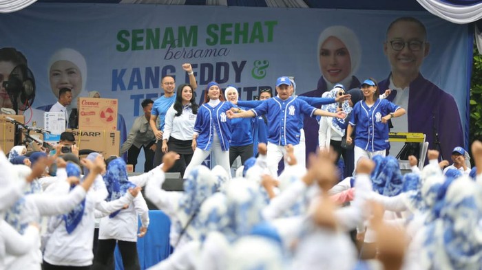 Sekretariat Jendral PAN menggelar Senat sehat di Taman Heulang, Bogor. Acara tersebut menjadi hiburan untuk lebih semangan menuju pemilu 2024.