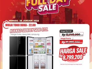 Kulkas Dua Pintu di Transmart Full Day Sale Diskon 3 Jutaan