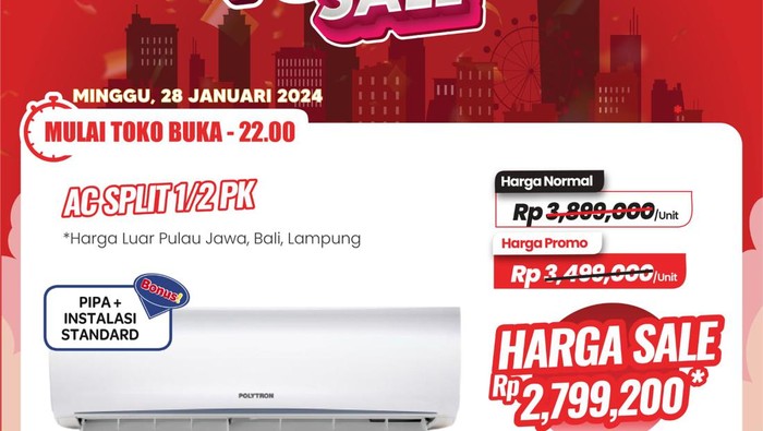 Transmart Full Day Sale kembali hadir Minggu (28/1/2024). Berbagai promosi menarik hadir untuk memenuhi kebutuhan para pelanggan setia Transmart seperti barang elektronik.