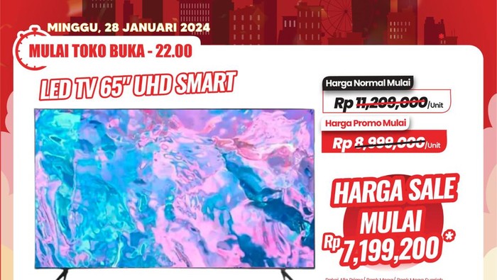 Transmart Full Day Sale kembali hadir Minggu (28/1/2024). Berbagai promosi menarik hadir untuk memenuhi kebutuhan para pelanggan setia Transmart seperti barang elektronik.