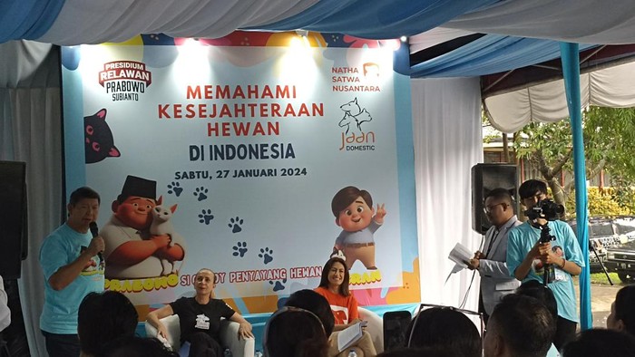 Wakil Ketua Umum Partai Gerindra, Hashim Djojohadikusumo di talk show Si Gemoy Penyayang Hewan di DPP Gerindra Jalan RM Harsono, Ragunan, Jakarta Selatan, pada Sabtu (27/1/2024).