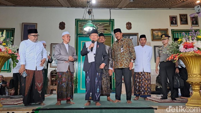 Wapres Maruf Amin mengkritisi alasan Israel menyerang Gaza, Palestina, atas dalih Hamas adalah teroris. (Lisye SR/detikcom)