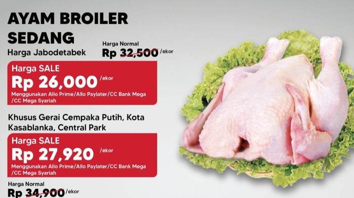 Daging ayam broiler di Transmart Full Day Sale
