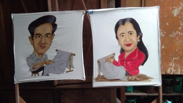 Karikatur batik karya Markus Djoko Sukristiyanto asal Laweyan, Solo.