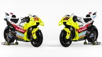 Sebelumnya motor Ducati Desmosedici GP23 tunggangan rider Pertamina Enduro VR46, Marco Bezzecchi dan Fabio Di Giannantonio, memakai warna kuning stabilo yang disebut sebagai warna fluo. Foto: Dok. Pertamina Enduro VR46 Racing Team
