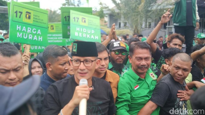 Sandiaga Uno saat datang ke Majalengka, Minggu (28/1/2024).