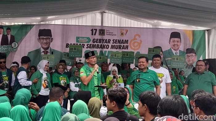Sandiaga Uno saat kampanye di Sumedang.