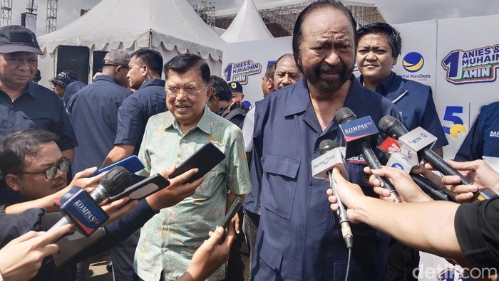 Surya Paloh dan JK saat mendampingi kampanye Anies Baswedan di Bandung.