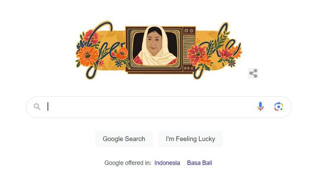 Amina Cendrakasih jadi Google Doodle hari ini.