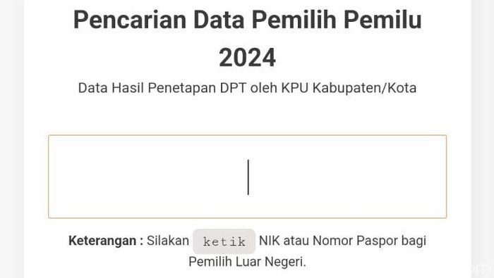Cara cek DPT Online Pemilu 2024.