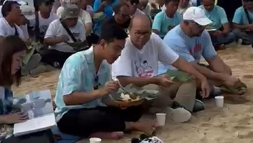 Gibran Rakabuming di Sanur. (dok. screenshot video).