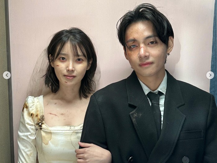 IU dan V BTS syuting video klip Love Wins All