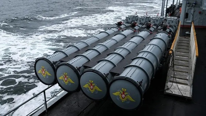 A view of the Marshal Shaposhnikov anti-submarine destroyer during the Vostok-2022 military exercises at the Peter the Great Gulf of the Sea of Japan outside the city of Vladivostok on September 5, 2022. (AFP)