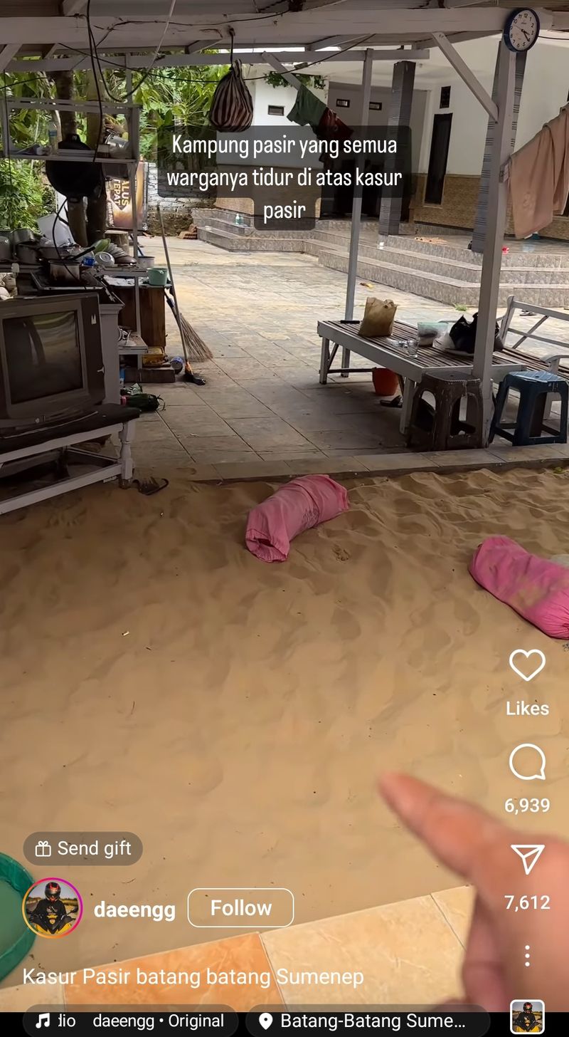 kasur pasir di Sumenep/Tangkapan layar/Instagram @daeengg