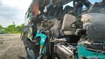 Penampakan Bus Rombongan Peziarah Kecelakaan di Gresik