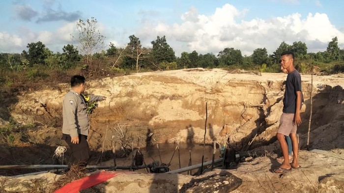 Lokasi tambang timah ilegal yang merenggut nyawa Kikin di Bangka Barat.