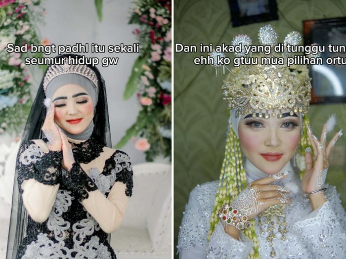 Pengantin wanita ini mengunggah hasil makeup pilihan orang tua, mendadak viral di media sosial