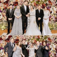 Keluarga kedua mempelai menselaraskan tema tersebut dengan dress-code bertama silver yang berkilauan. (Foto: Instagram)