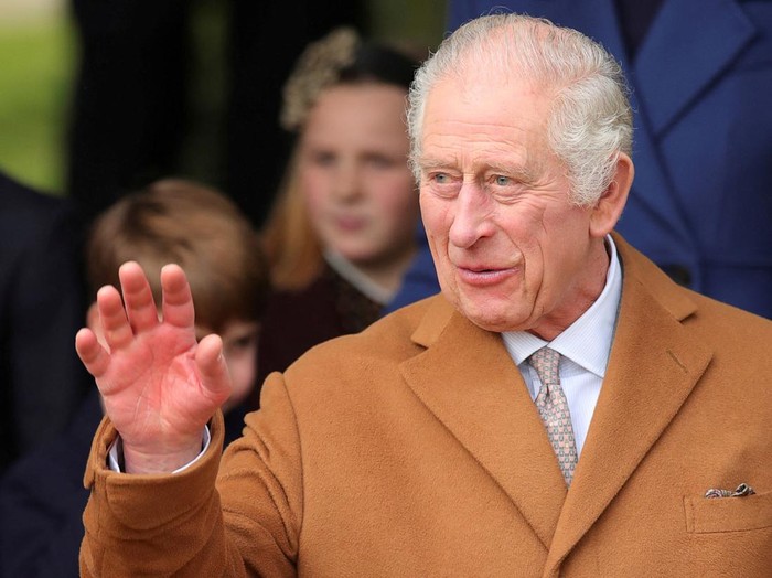FILE PHOTO: Britains King Charles attends the Royal Familys Christmas Day service at St. Mary Magdalenes church, as the Royals take residence at the Sandringham estate in eastern England, Britain December 25, 2023. REUTERS/Chris Radburn/File Photo